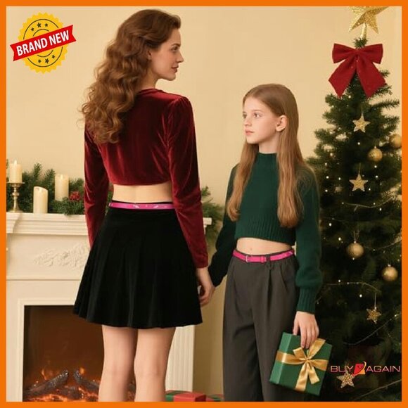 2 Pack Thin Synthetic Leather Belts XS-XL Waist 22-44\